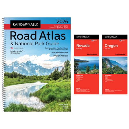 Rand McNally 2026 Road Atlas & National Park Guide with Nevada & Oregon Maps