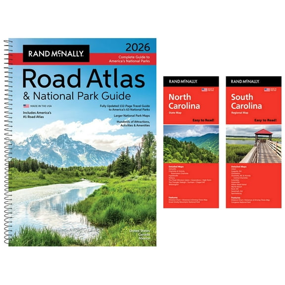 Rand McNally 2026 Road Atlas & National Park Guide with North Carolina & South Carolina Maps