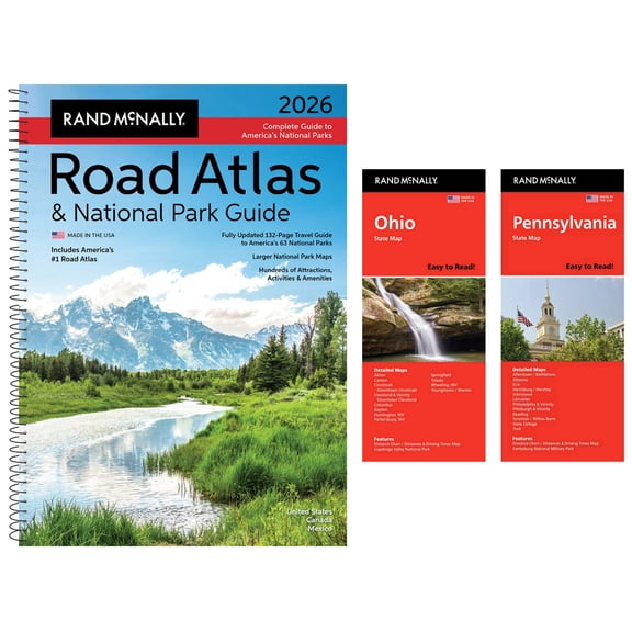 Rand McNally 2026 Road Atlas & National Park Guide with Ohio & Pennsylvania Maps