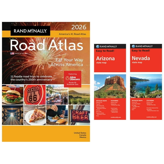 Rand McNally 2026 Road Atlas with Easy to Read Arizona & Nevada State Maps