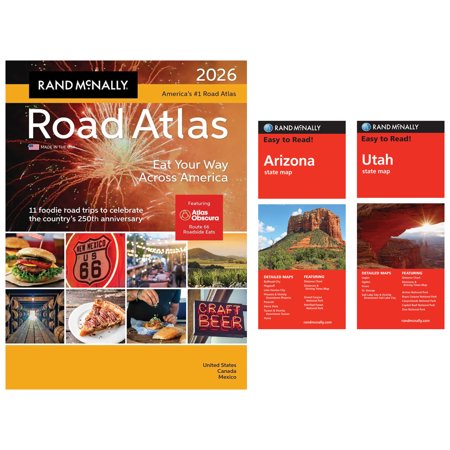 Rand McNally 2026 Road Atlas with Easy to Read Arizona & Utah State Maps