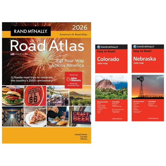 Rand McNally 2026 Road Atlas with Easy to Read Colorado & Nebraska Maps