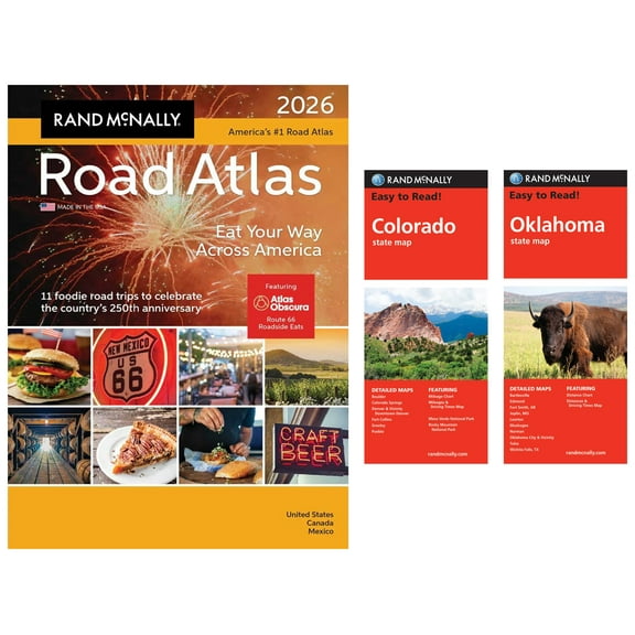 Rand McNally 2026 Road Atlas with Easy to Read Colorado & Oklahoma Maps