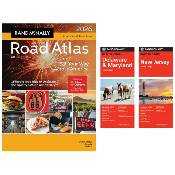 Rand McNally 2026 Road Atlas with Easy to Read Delaware/Maryland & New Jersey Maps