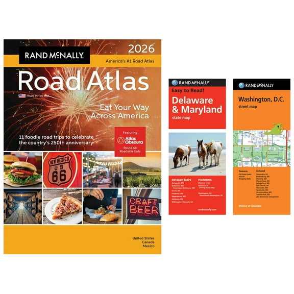 Rand McNally 2026 Road Atlas with Easy to Read Delaware/Maryland & Washington, D.C. Maps