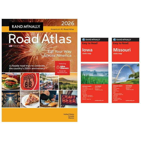 Rand McNally 2026 Road Atlas with Easy to Read Iowa & Missouri Maps