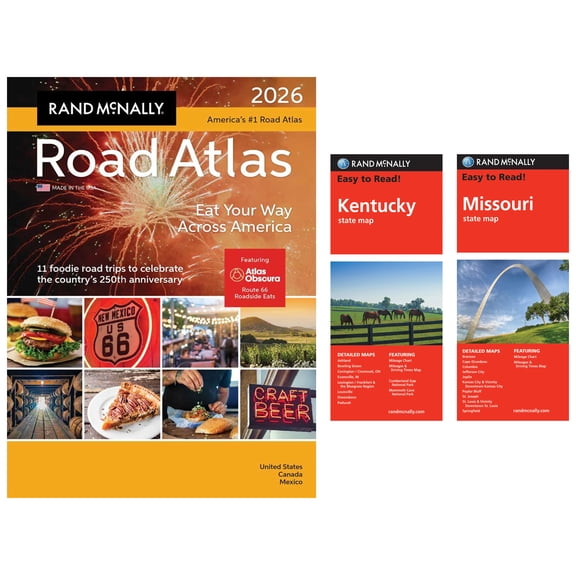 Rand McNally 2026 Road Atlas with Easy to Read Kentucky & Missouri Maps