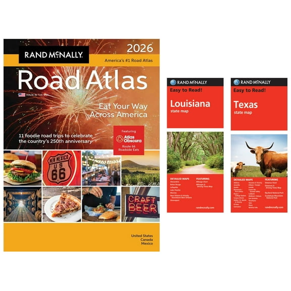 Rand McNally 2026 Road Atlas with Easy to Read Louisiana & Texas Maps