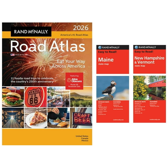 Rand McNally 2026 Road Atlas with Easy to Read Maine & New Hampshire/Vermont Maps