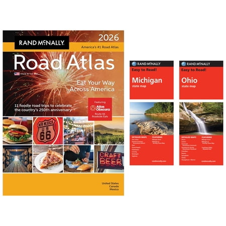 Rand McNally 2026 Road Atlas with Easy to Read Michigan & Ohio Maps