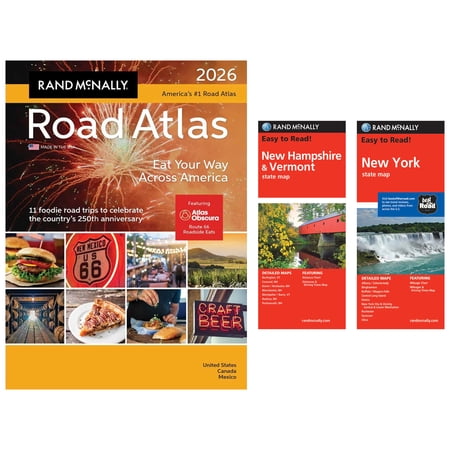 Rand McNally 2026 Road Atlas with Easy to Read New Hampshire/Vermont & New York Maps