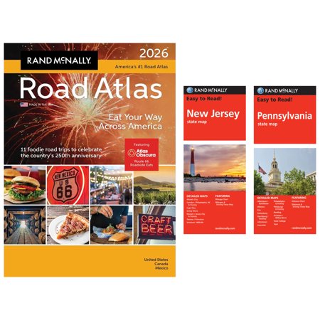 Rand McNally 2026 Road Atlas with Easy to Read New Jersey & Pennsylvania Maps