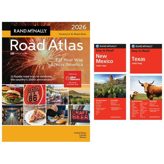 Rand McNally 2026 Road Atlas with Easy to Read New Mexico & Texas Maps