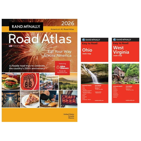 Rand McNally 2026 Road Atlas with Easy to Read Ohio & West Virginia Maps
