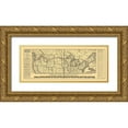 thumbnail image 1 of Rand McNally 24x12 Gold Ornate Wood Framed with Double Matting Museum Art Print Titled - Northern Pacific Railroad - Rand McNally 1883, 1 of 4