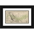 thumbnail image 1 of Rand McNally 24x14 Black Ornate Wood Framed with Double Matting Museum Art Print Titled - Northern Pacific Railroad Land Grants 1890, 1 of 4