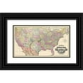 thumbnail image 1 of Rand McNally 24x15 Black Ornate Wood Framed with Double Matting Museum Art Print Titled - Atchison, Topeka and Santa Fe Railroad 1881, 1 of 4