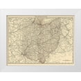 thumbnail image 1 of Rand McNally 24x19 White Modern Wood Framed Museum Art Print Titled - Ohio - Rand McNally 1879, 1 of 4