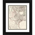 thumbnail image 1 of Rand McNally 25x32 Black Ornate Wood Framed with Double Matting Museum Art Print Titled - Houston and Texas Central Railways 1880, 1 of 4