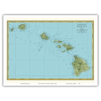 Rand McNally Atlas Map of Hawaii - Vintage Hawaiian Colored Cartographic Map c.1898 - Master Art Print (Unframed) 9in x 12in