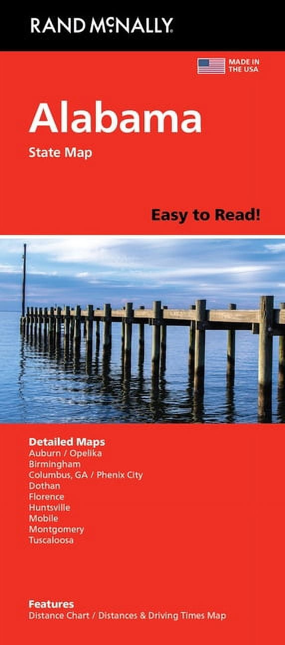 Rand McNally Easy to Read: Alabama State Map, (Paperback)