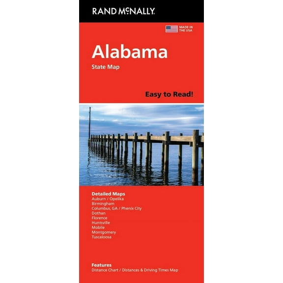 Rand McNally Easy to Read: Alabama State Map, (Paperback)