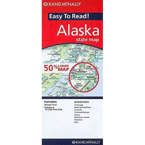 Pre-Owned Rand McNally Easy to Read! Alaska State Map Paperback
