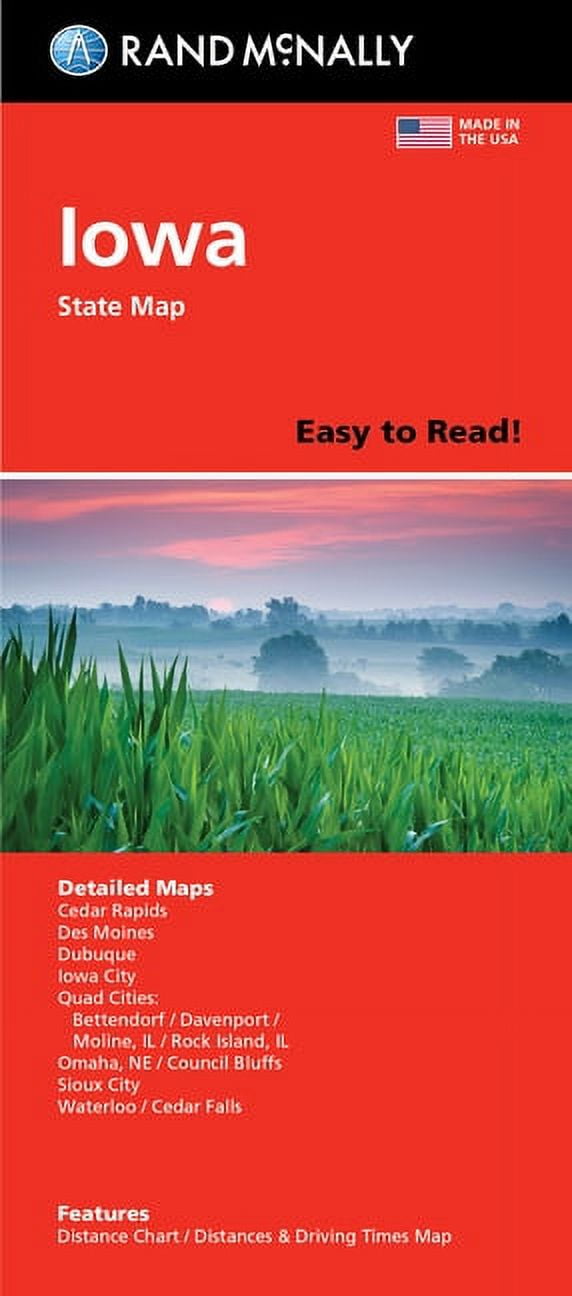 Rand McNally Easy to Read Folded Map: Iowa State Map, (Paperback)