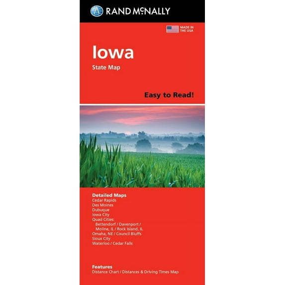 Rand McNally Easy to Read Folded Map: Iowa State Map, (Paperback)