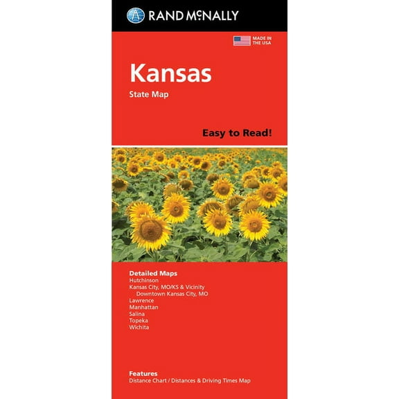 Rand McNally Easy to Read Folded Map: Kansas State Map, (Paperback)