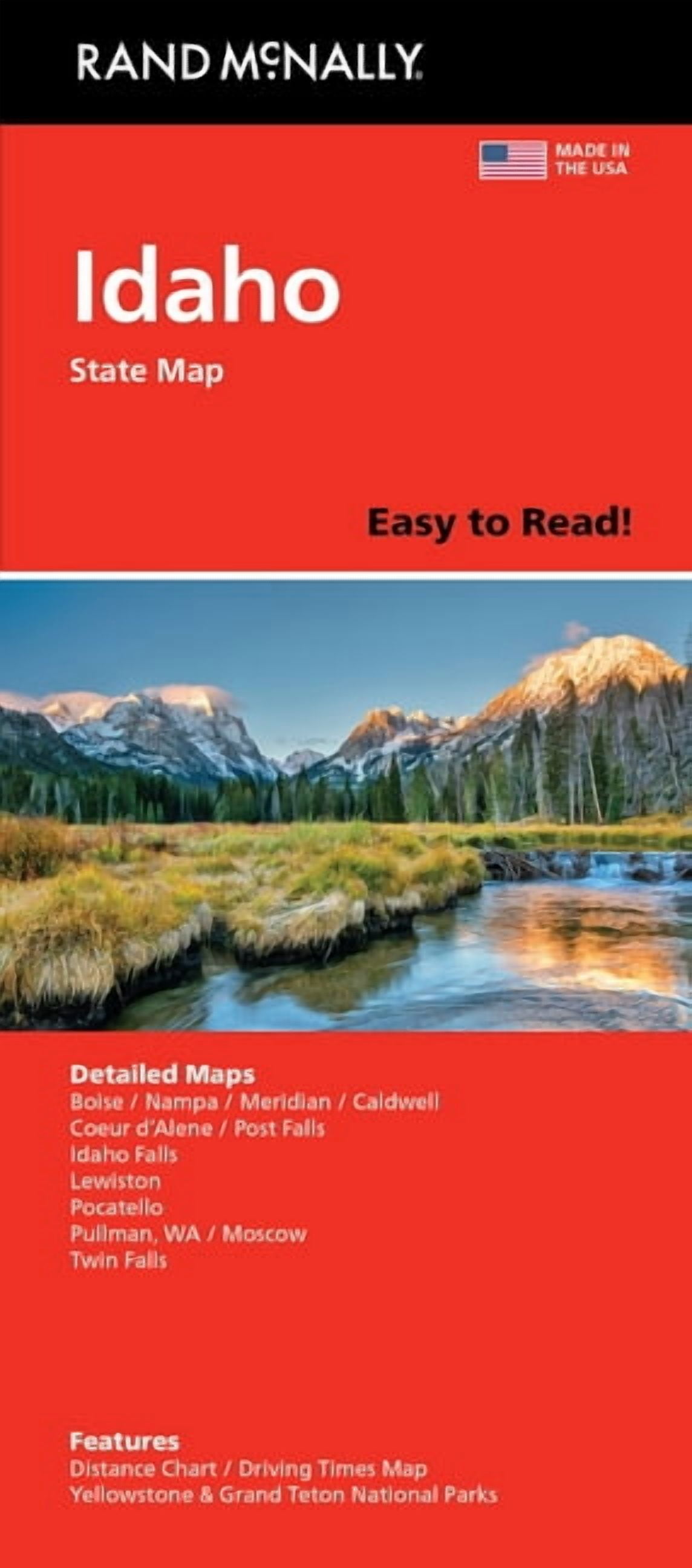 Rand McNally Easy to Read Idaho State Map - Folded Paperback Road Map ...