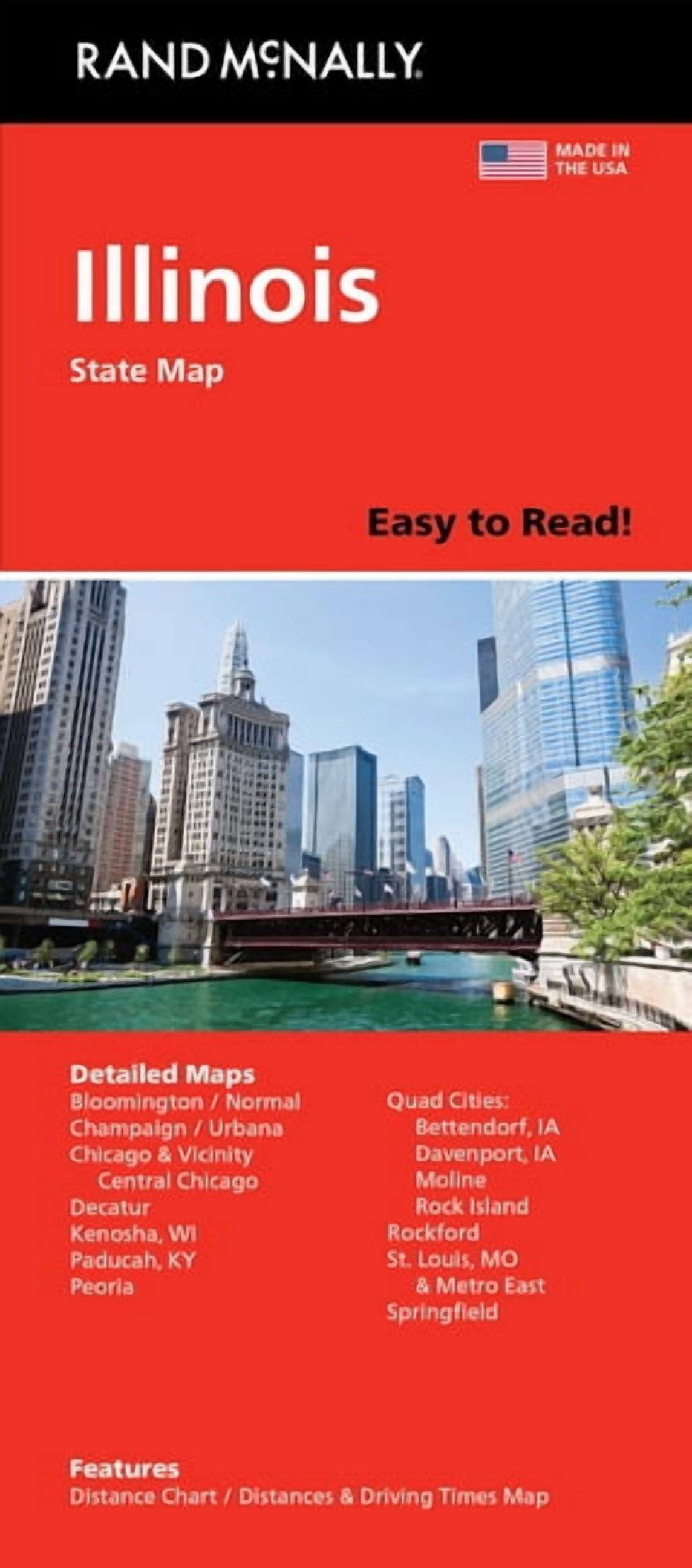 Rand McNally Easy to Read: Illinois State Map, (Paperback)