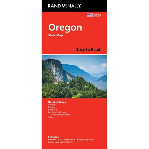 Rand McNally, Oregon State Map, Paperback, 28