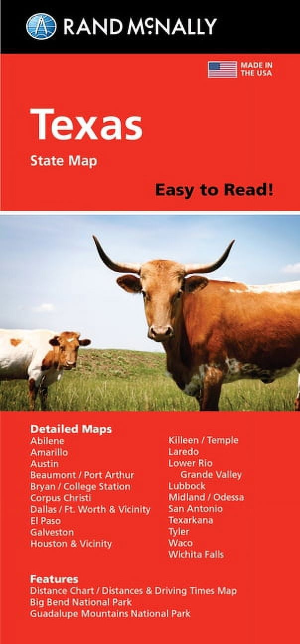 Rand McNally Easy to Read: Texas State Map - Walmart.com