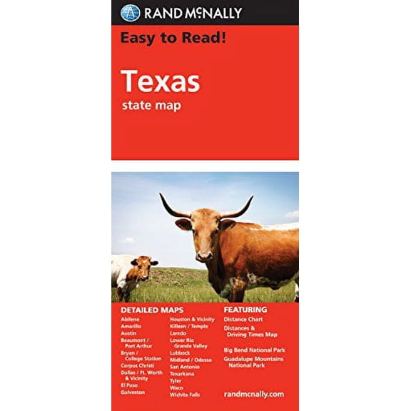 Pre-Owned Easy To Read: Texas State Map, 9780528882074, 0528882074, Paperback, Fold Map edition