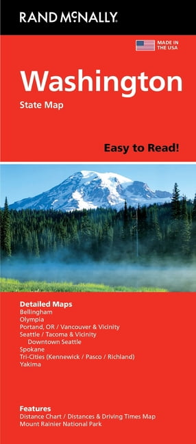 Rand McNally Easy to Read: Washington State Map, (Paperback)