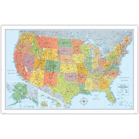 Rand McNally Signature Edition U.S. Wall Map - Folded, (Paperback)