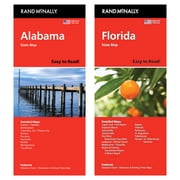 Rand McNally State Maps Alabama and Florida 2 Maps