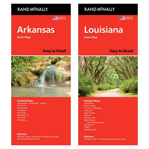 Rand McNally State Maps: Arkansas and Louisiana (2 Maps)