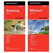 Rand McNally State Maps Arkansas and Missouri 2 Maps