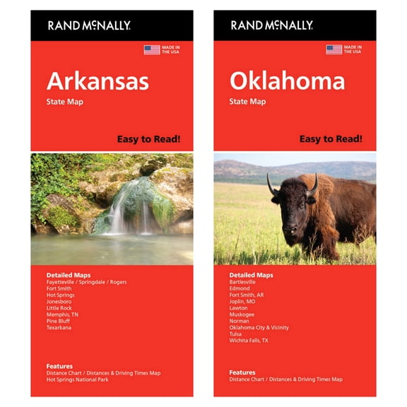 Rand McNally State Maps: Arkansas and Oklahoma (2 Maps)