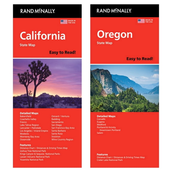 Rand McNally State Maps: California and Oregon (2 Maps)