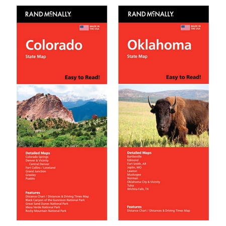 Rand McNally State Maps: Colorado and Oklahoma (2 Maps)