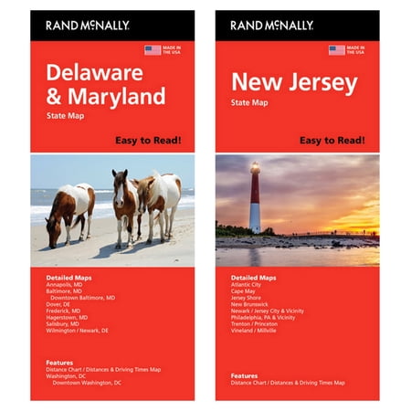 Rand McNally State Maps: Delaware/Maryland and New Jersey (2 Maps)