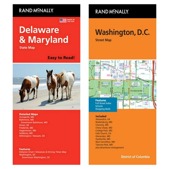 Rand McNally State Maps: Delaware/Maryland and Washington, D.C. (2 Maps)