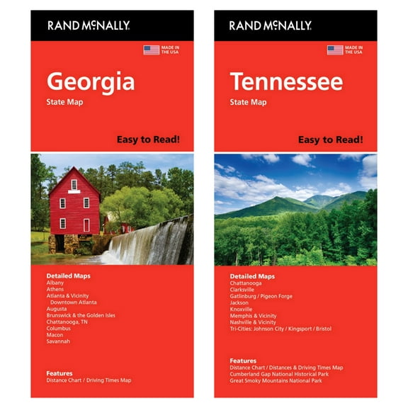 Rand McNally State Maps: Georgia and Tennessee (2 Maps)