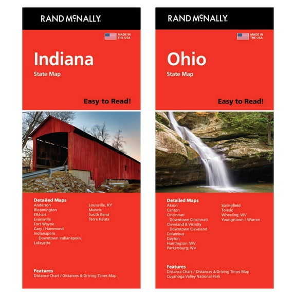 Rand McNally State Maps: Indiana and Ohio (2 Maps)