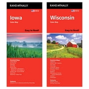 Rand McNally State Maps Iowa and Wisconsin 2 Maps