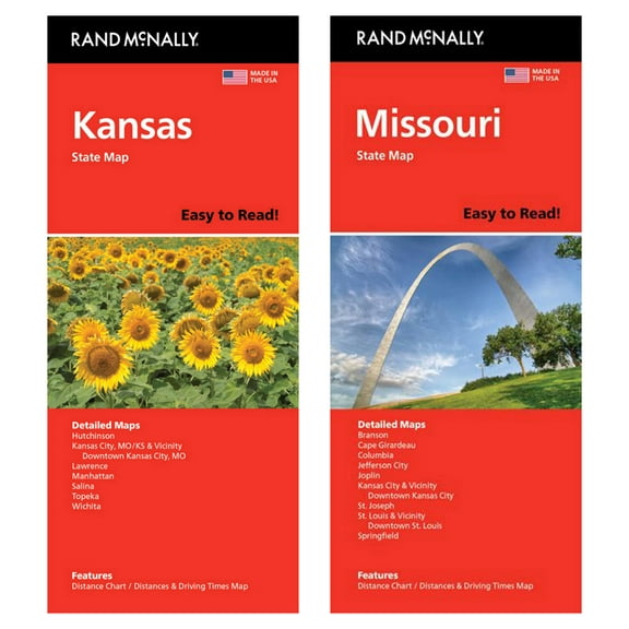 Rand McNally State Maps: Kansas and Missouri (2 Maps)