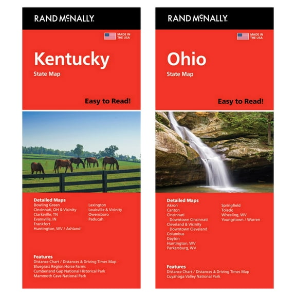 Rand McNally State Maps: Kentucky and Ohio (2 Maps)